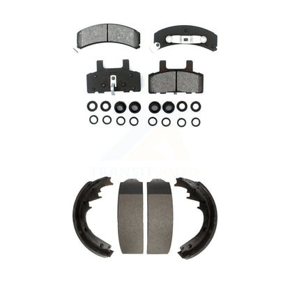 Semi-Metallic Brake Pads Drum Shoes Front Rear Kit For Chevrolet GMC K1500 C1500