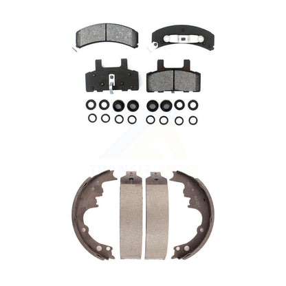 Semi-Metallic Brake Pads Drum Shoe Front Rear Kit For Chevrolet Astro GMC Safari
