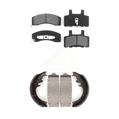 Semi-Metallic Brake Pads Drum Shoes Front Rear Kit For Chevrolet GMC K3500 Dodge