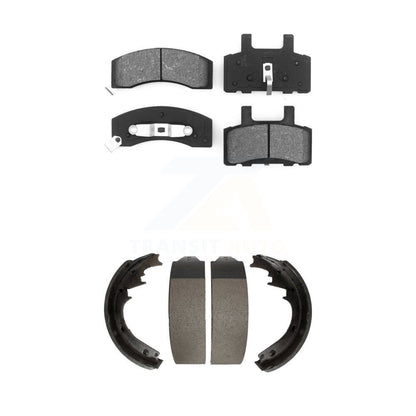 Semi-Metallic Brake Pads Drum Shoes Front Rear Kit For Chevrolet Tahoe GMC K1500