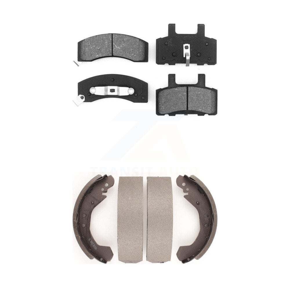 Semi-Metallic Brake Pads Drum Shoes Front Rear Kit For Chevrolet Tahoe GMC Yukon