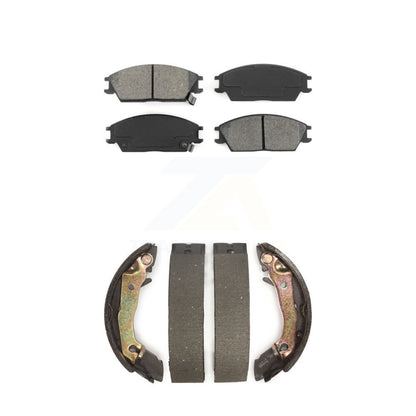 Semi-Metallic Brake Pads And Drum Shoes Front Rear Kit For Hyundai Accent Excel