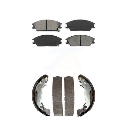 Semi-Metallic Brake Pads & Drum Shoe Front Rear Kit For 2003-2005 Hyundai Accent