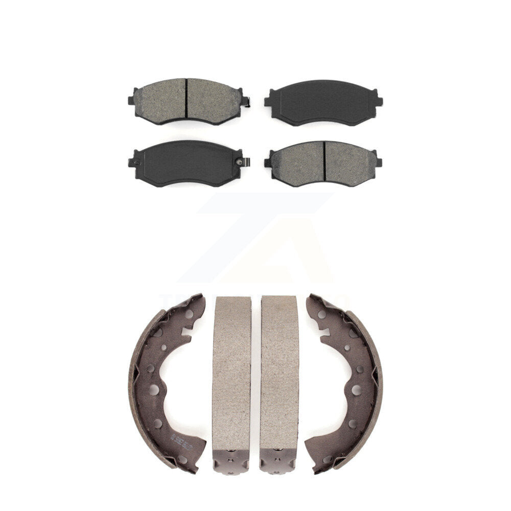 Semi-Metallic Brake Pads & Drum Shoe Front Rear Kit For 02-06 Nissan Sentra 1.8L