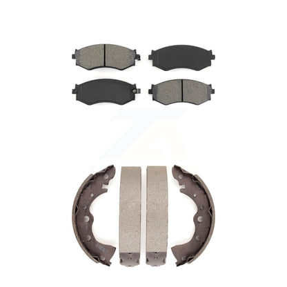 Semi-Metallic Brake Pads & Drum Shoe Front Rear Kit For 02-06 Nissan Sentra 1.8L