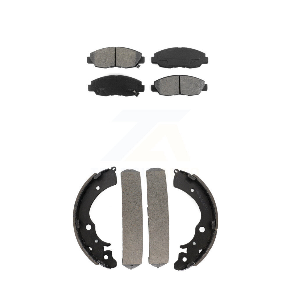 Semi-Metallic Brake Pads And Drum Shoes Front Rear Kit For Honda Accord