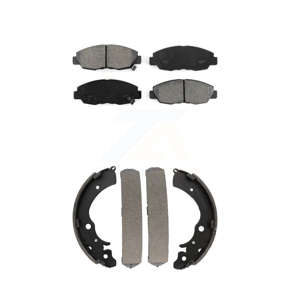 Semi-Metallic Brake Pads And Drum Shoes Front Rear Kit For Honda Accord