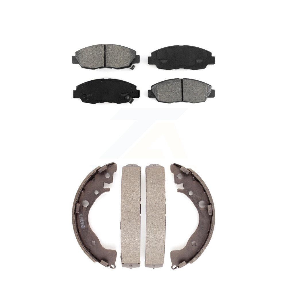 Semi-Metallic Brake Pads And Drum Shoes Front Rear Kit For Honda Civic Insight