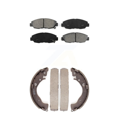 Semi-Metallic Brake Pads And Drum Shoes Front Rear Kit For Honda Civic Insight