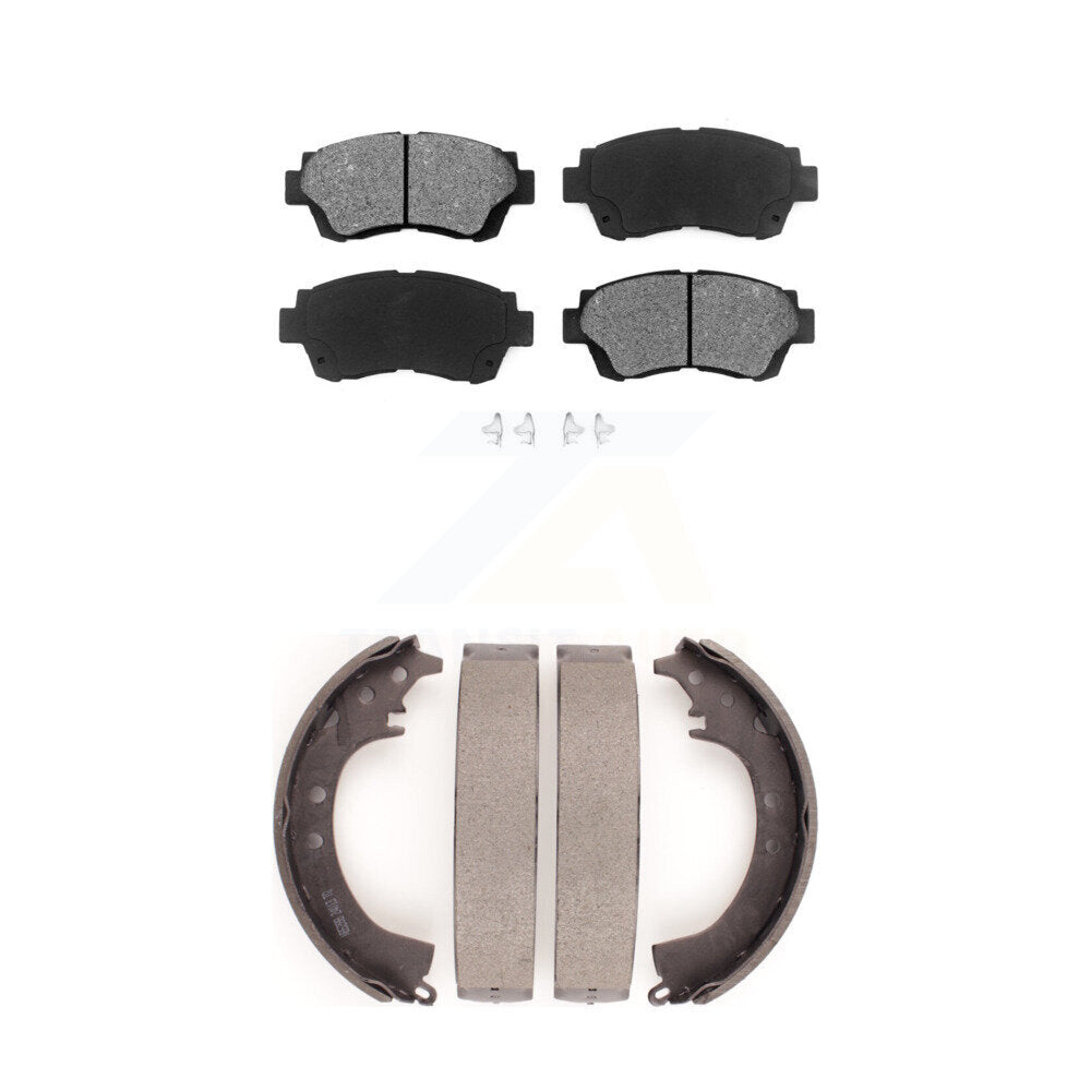 Semi-Metallic Brake Pads And Drum Shoes Front Rear Kit For Toyota Camry