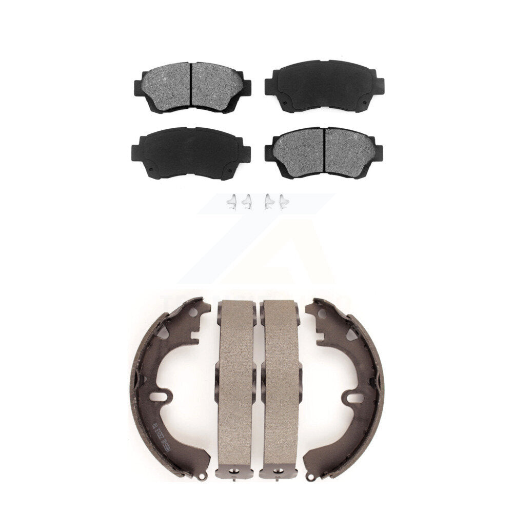 Semi-Metallic Brake Pads Drum Shoe Front Rear Kit For 1994-1995 Toyota Celica GT
