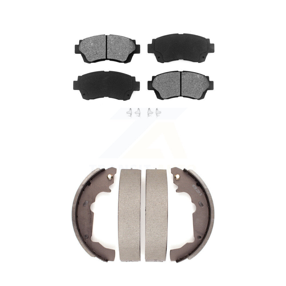 Semi-Metallic Brake Pads & Drum Shoes Front Rear Kit For 1998-2003 Toyota Sienna