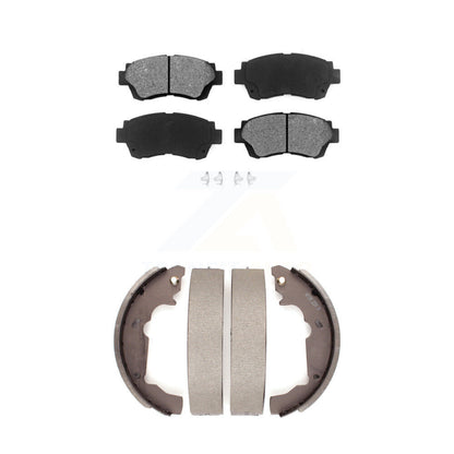 Semi-Metallic Brake Pads & Drum Shoes Front Rear Kit For 1998-2003 Toyota Sienna