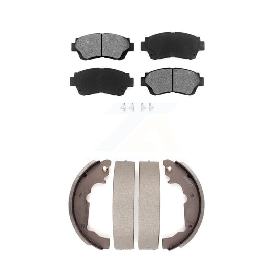 Semi-Metallic Brake Pads & Drum Shoes Front Rear Kit For 1998-2003 Toyota Sienna