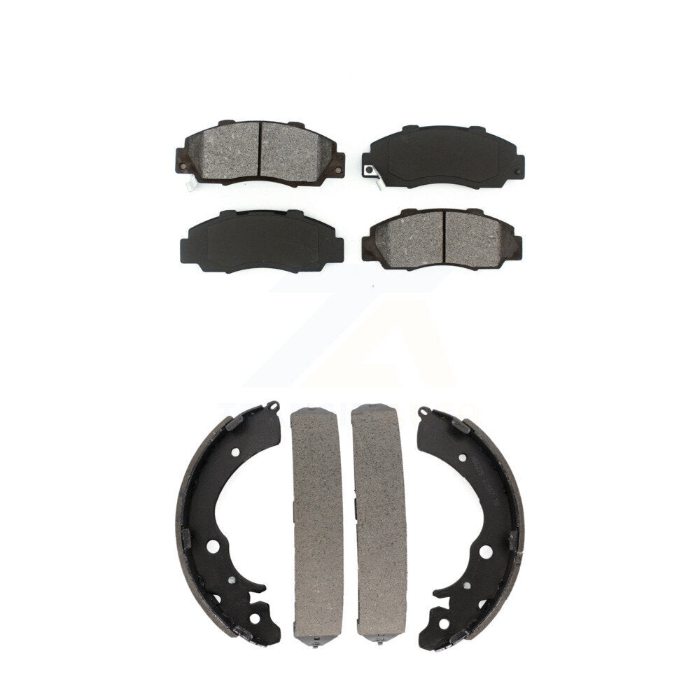 Semi-Metallic Brake Pads And Drum Shoes Front Rear Kit For Honda Accord CR-V