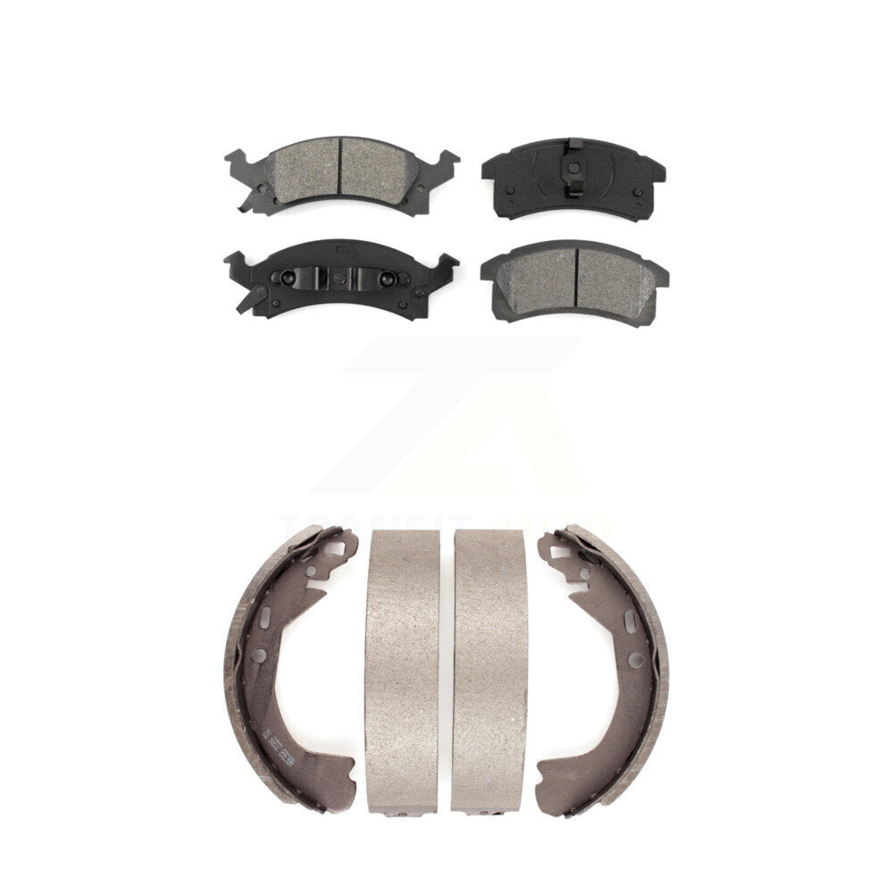 Semi-Metallic Brake Pads Drum Shoe Front Rear Kit For Chevrolet Cavalier Beretta