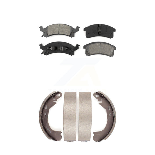 Semi-Metallic Brake Pads Drum Shoe Front Rear Kit For Chevrolet Cavalier Beretta
