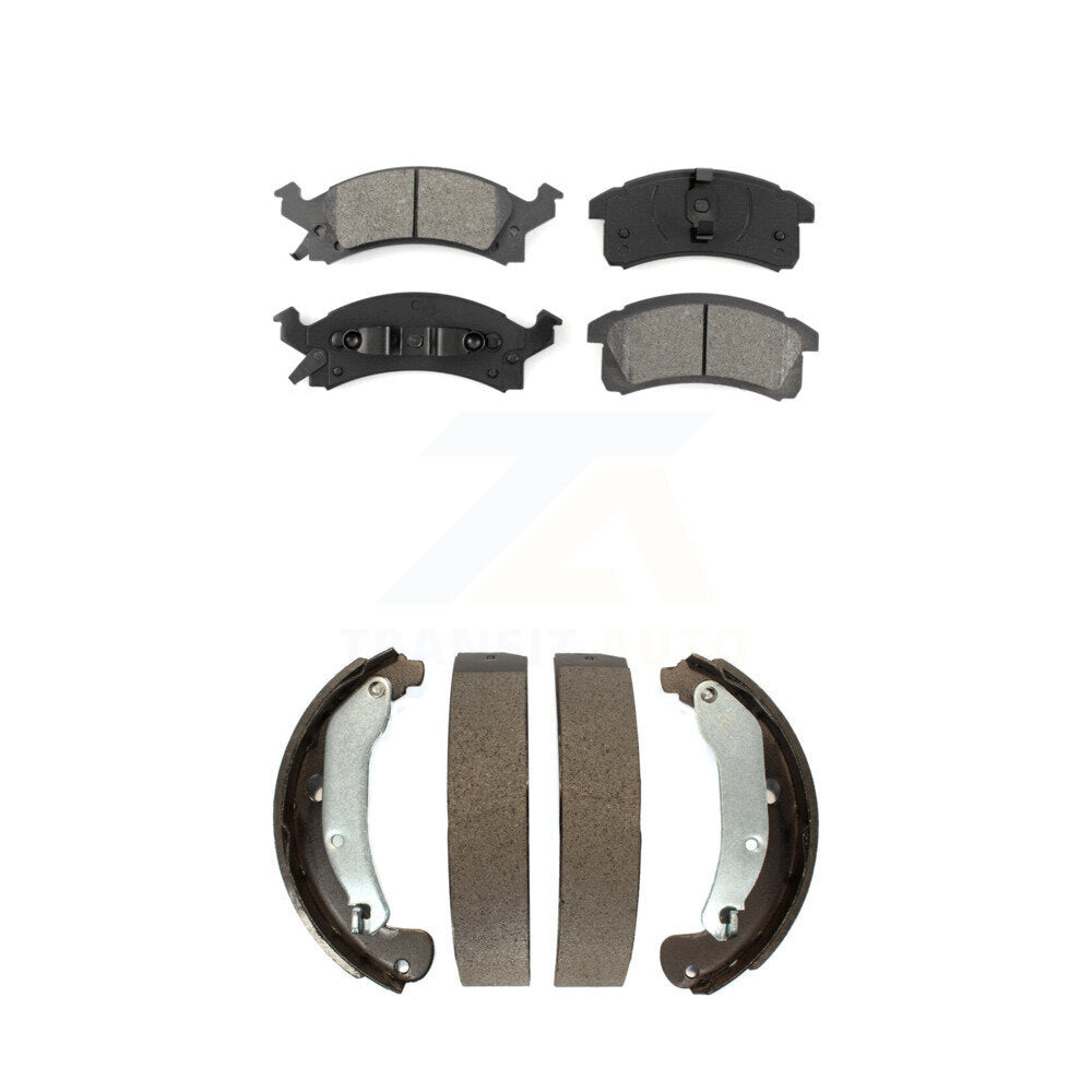 Semi-Metallic Brake Pads Drum Shoes Front Rear Kit For Pontiac Sunfire Chevrolet