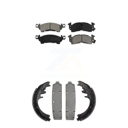 Semi-Metallic Brake Pads Drum Shoes Front Rear Kit For GMC G3500 K2500 C2500 C20