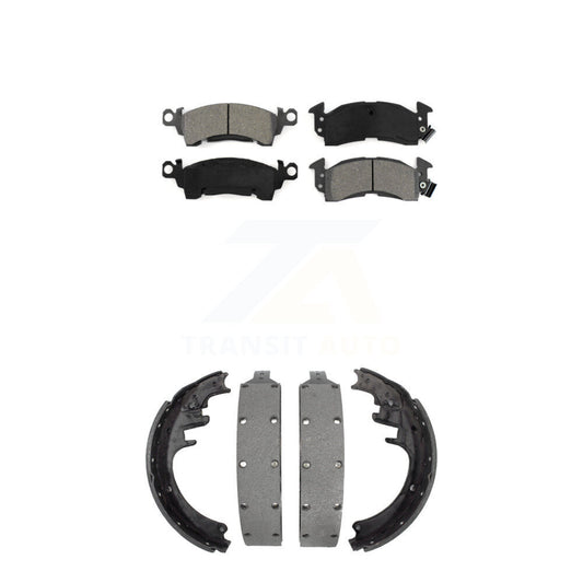 Semi-Metallic Brake Pads Drum Shoes Front Rear Kit For GMC G3500 K2500 C2500 C20