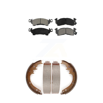 Semi-Metallic Brake Pads Drum Shoe Front Rear Kit For Cadillac Chevrolet Caprice