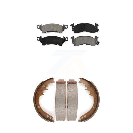 Semi-Metallic Brake Pads Drum Shoe Front Rear Kit For Cadillac Chevrolet Caprice
