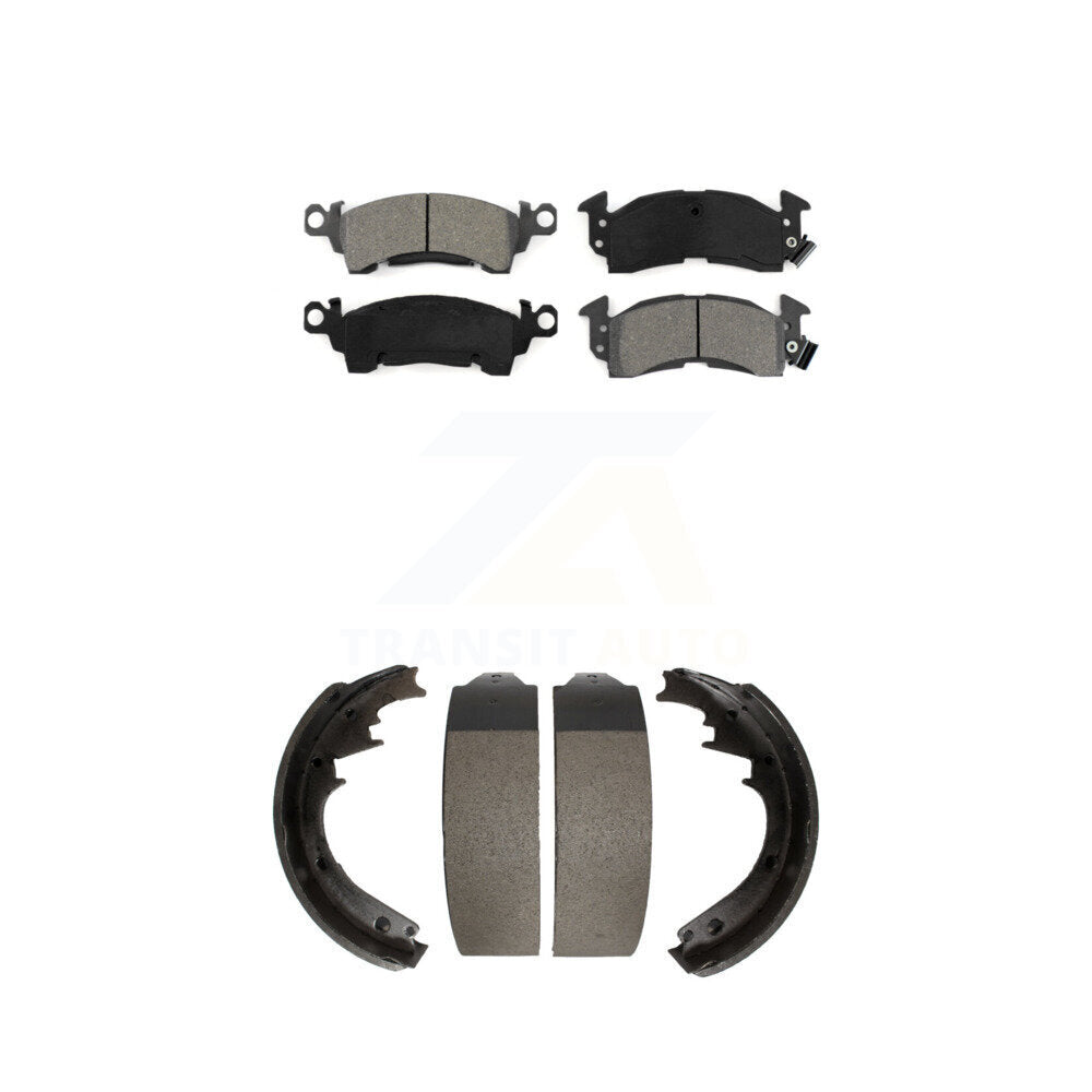 Semi-Metallic Brake Pads Drum Shoe Front Rear Kit For Chevrolet GMC C10 C1500 K5