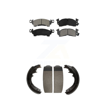 Semi-Metallic Brake Pads Drum Shoe Front Rear Kit For Chevrolet GMC C10 C1500 K5