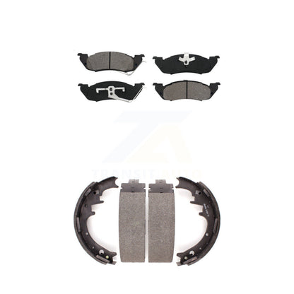 Semi-Metallic Brake Pads Drum Shoe Front Rear Kit For 1991-1996 Dodge Dakota RWD