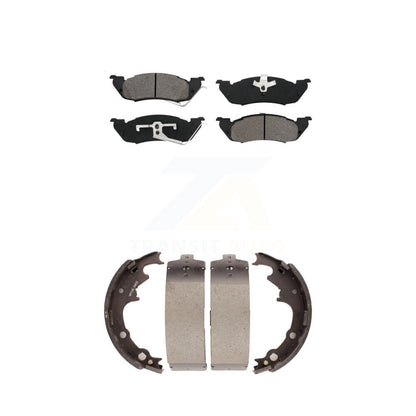 Semi-Metallic Brake Pads Drum Shoe Front Rear Kit For 1991-1996 Dodge Dakota RWD