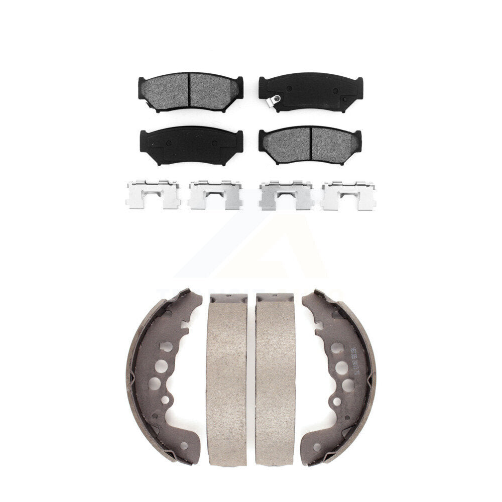 Semi-Metallic Brake Pads & Drum Shoe Front Rear Kit For Chevrolet Tracker Suzuki