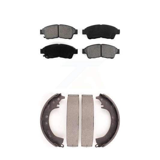 Semi-Metallic Brake Pads And Drum Shoes Front Rear Kit For Toyota Camry RAV4