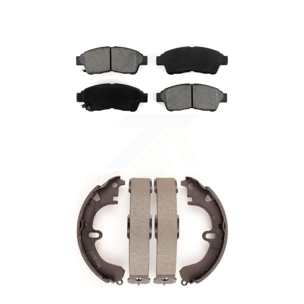 Semi-Metallic Brake Pads Drum Shoe Front Rear Kit For 1994-1997 Toyota Celica ST