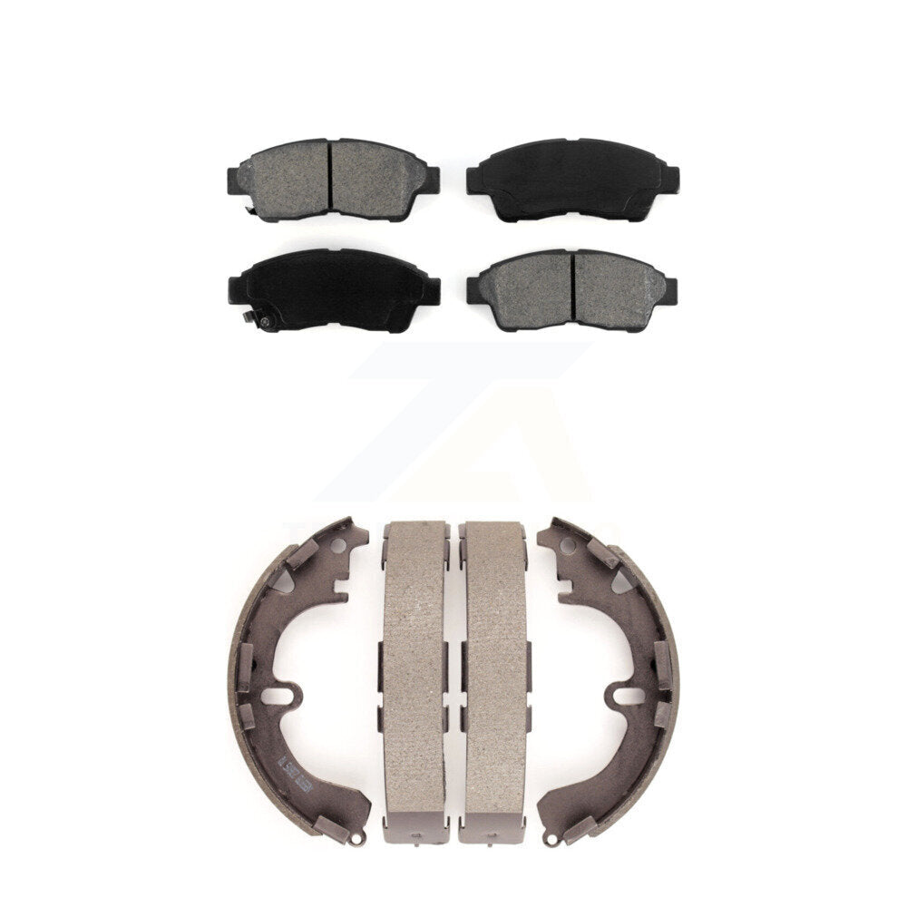 Semi-Metallic Brake Pads & Drum Shoe Front Rear Kit For Toyota Corolla Geo Prizm