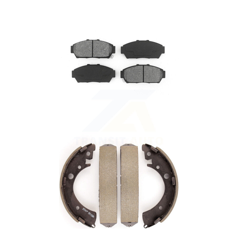 Semi-Metallic Brake Pads And Drum Shoes Front Rear Kit For Honda Civic