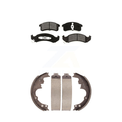 Semi-Metallic Brake Pads & Drum Shoe Front Rear Kit For Chevrolet Camaro Pontiac