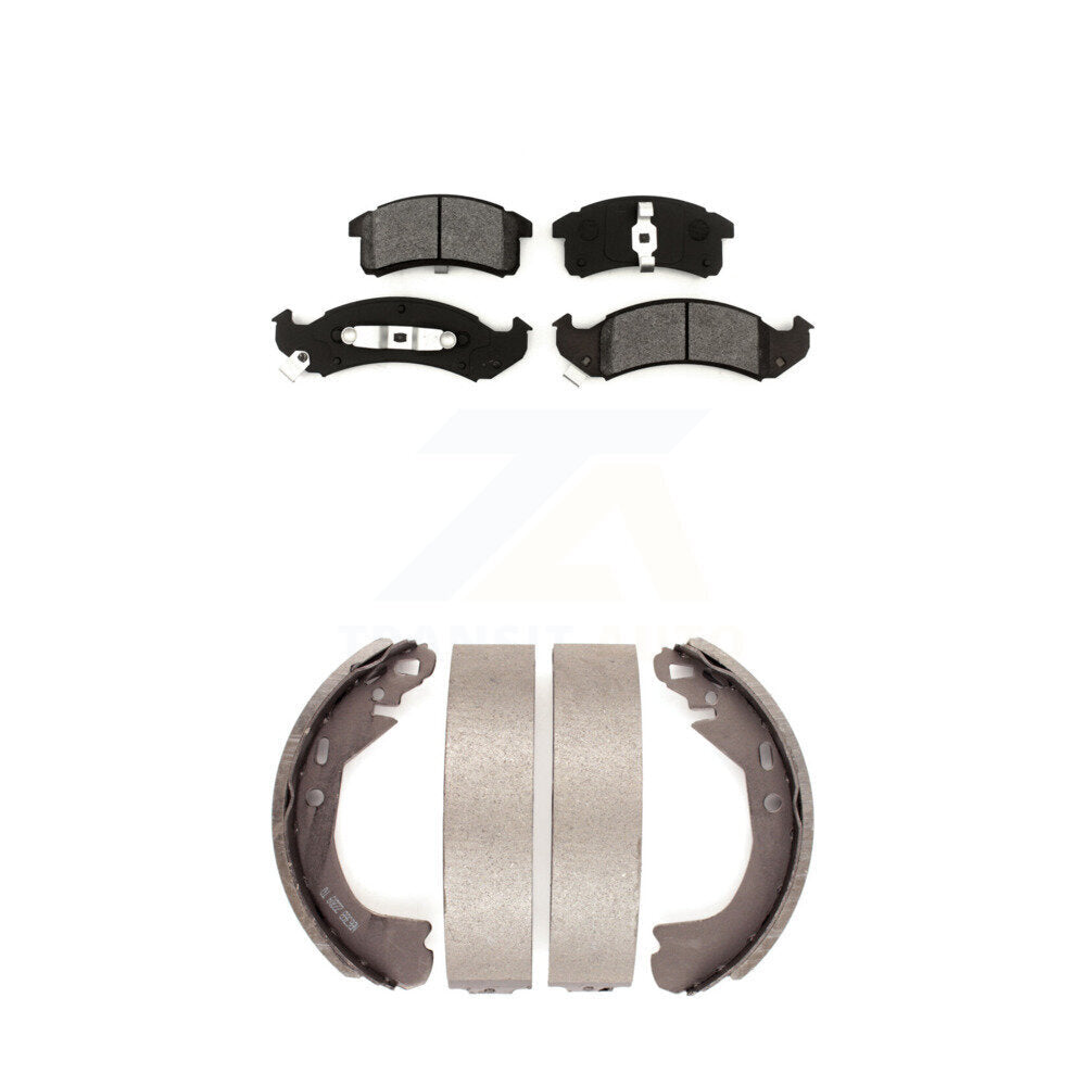Semi-Metallic Brake Pads & Drum Shoe Front Rear Kit For Buick LeSabre Oldsmobile