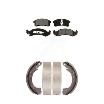 Semi-Metallic Brake Pads & Drum Shoe Front Rear Kit For Buick LeSabre Oldsmobile