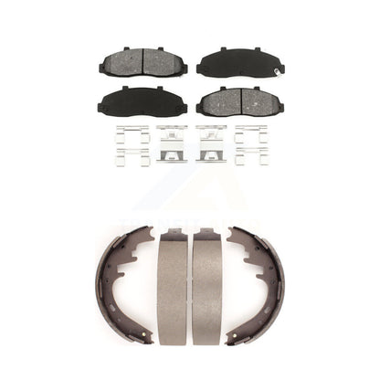 Semi-Metallic Brake Pads And Drum Shoes Front Rear Kit For Ford F-150