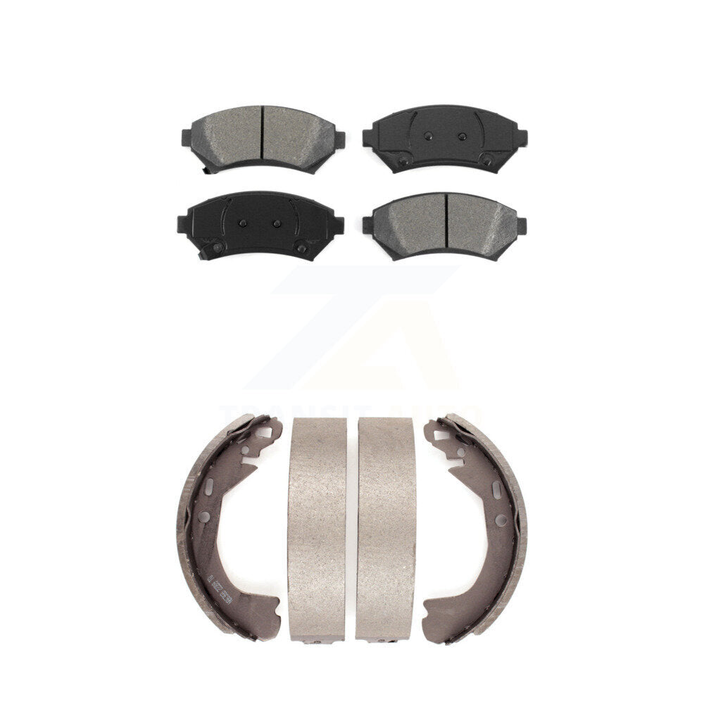 Semi-Metallic Brake Pads And Drum Shoes Front Rear Kit For Pontiac Montana Buick