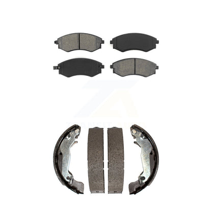 Semi-Metallic Brake Pads & Drum Shoes Front Rear Kit For Hyundai Elantra Tiburon