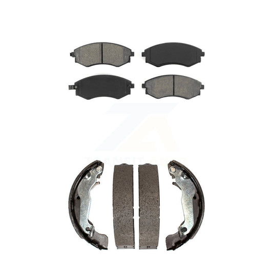 Semi-Metallic Brake Pads & Drum Shoes Front Rear Kit For Hyundai Elantra Tiburon
