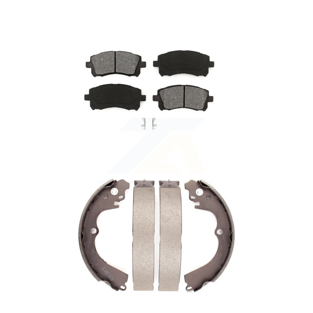 Semi-Metallic Brake Pads & Drum Shoes Front Rear Kit For Subaru Impreza Forester