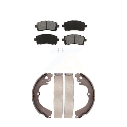 Semi-Metallic Brake Pads & Drum Shoes Front Rear Kit For Subaru Impreza Forester