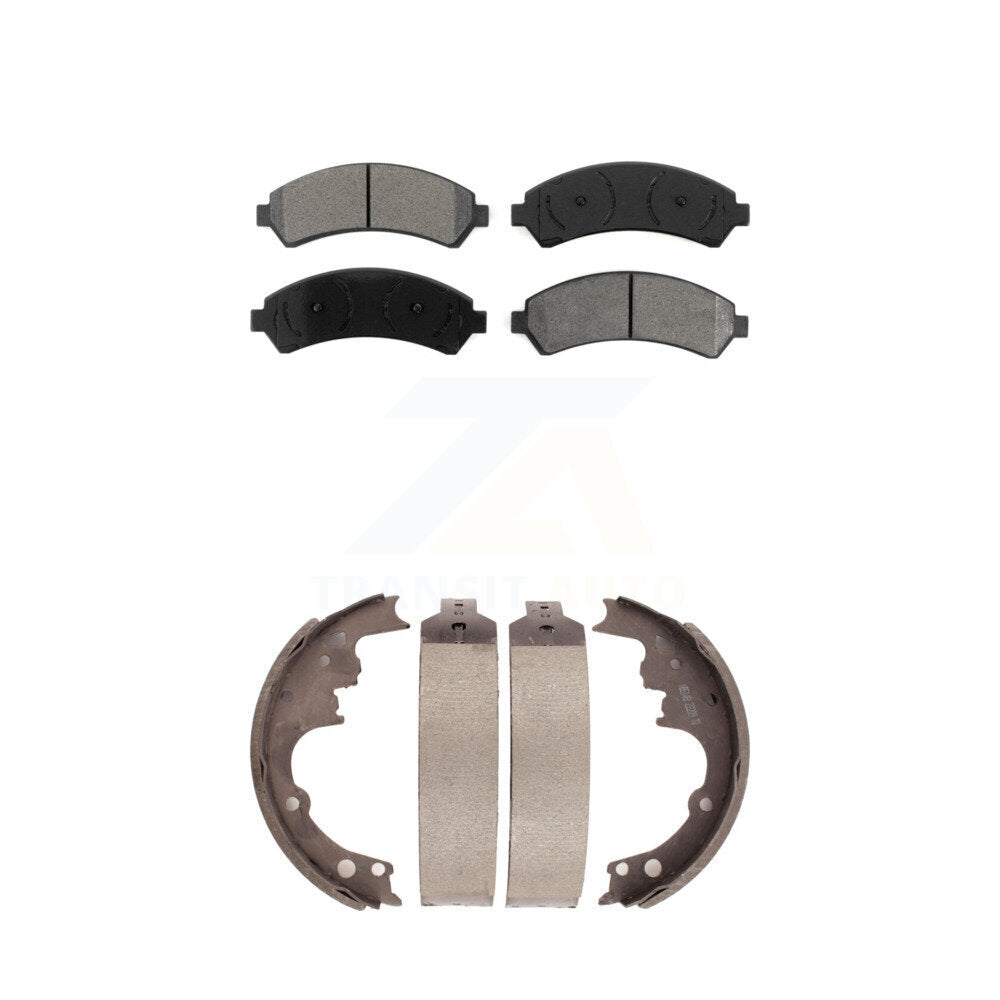 Semi-Metallic Brake Pads & Drum Shoe Front Rear Kit For Chevrolet S10 Blazer GMC