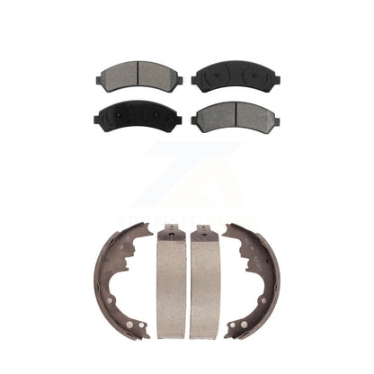 Semi-Metallic Brake Pads & Drum Shoe Front Rear Kit For Chevrolet S10 Blazer GMC