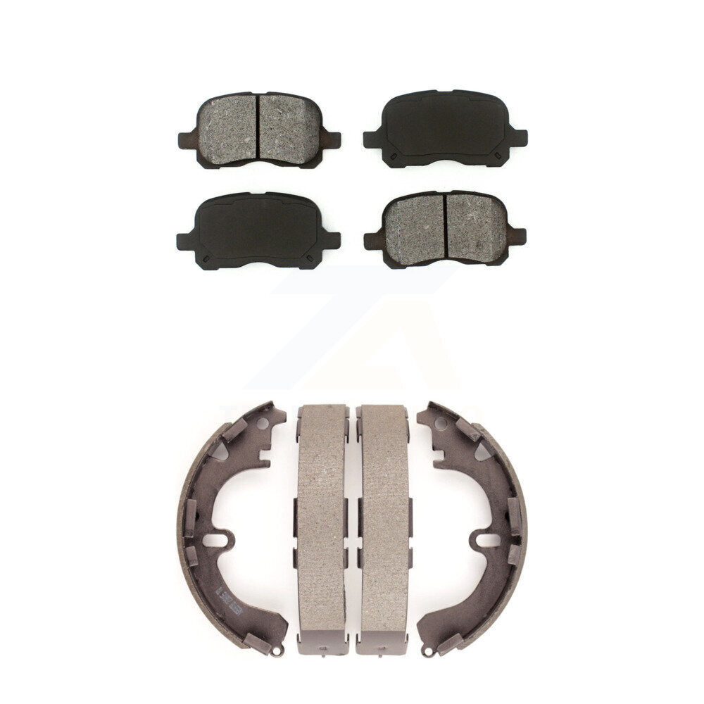 Semi-Metallic Brake Pads & Drum Shoe Front Rear Kit For Toyota Corolla Chevrolet