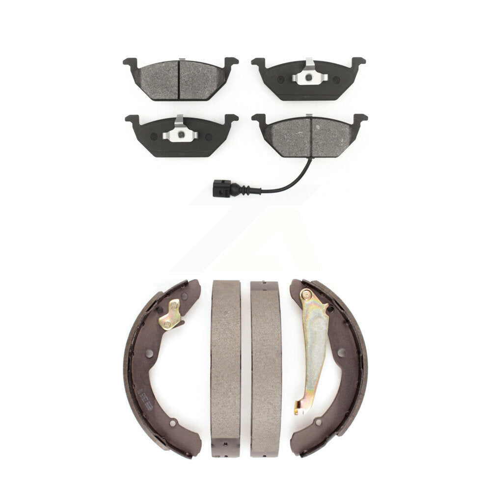 Semi-Metallic Brake Pads And Drum Shoes Front Rear Kit For Volkswagen Jetta