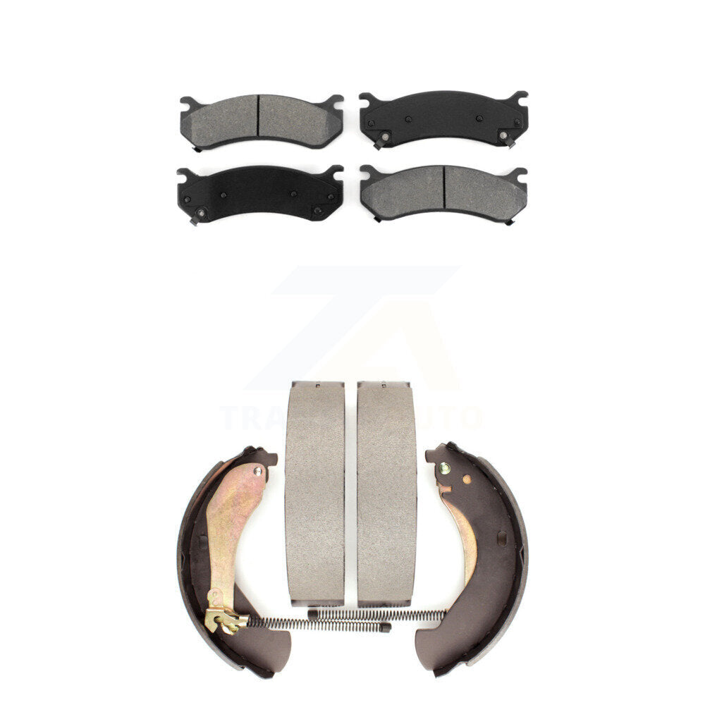Semi-Metallic Brake Pads & Drum Shoe Front Rear Kit For Chevrolet Silverado 1500
