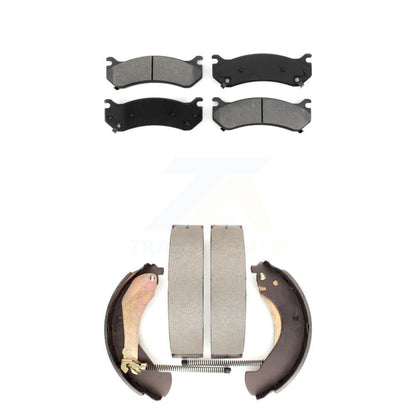 Semi-Metallic Brake Pads & Drum Shoe Front Rear Kit For Chevrolet Silverado 1500